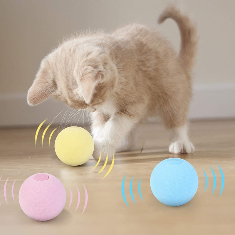 Brinquedo para Gato Brincar Sozinho Bola com Som de Animal